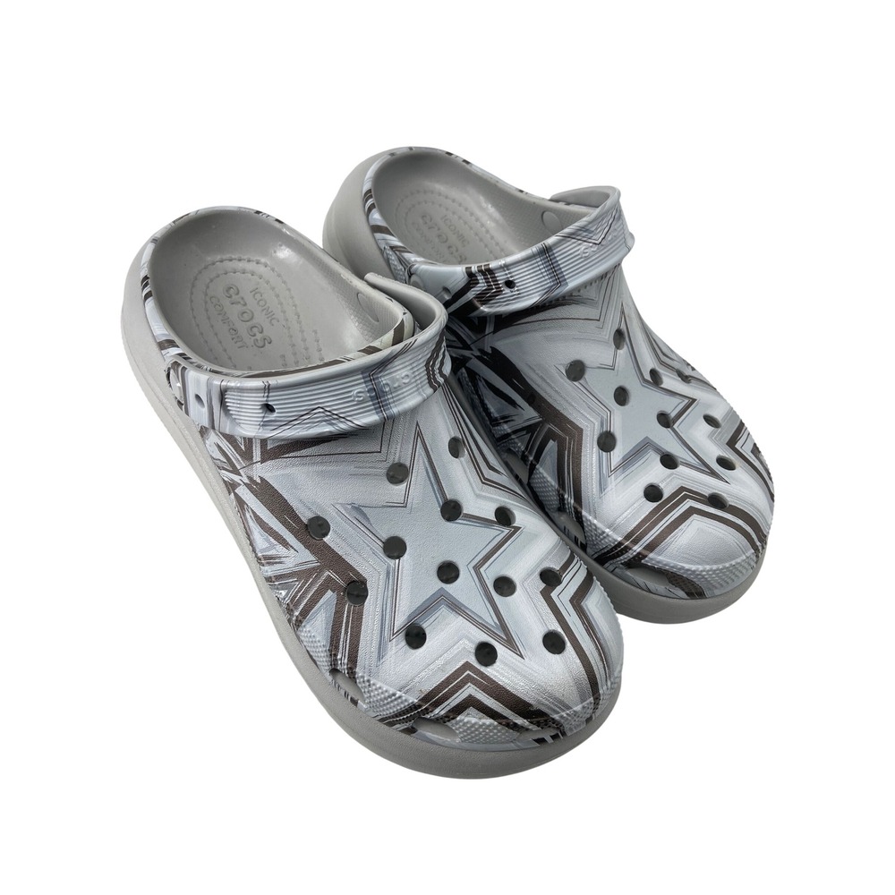 Crocs‎ Clogs Shoes Mens 11 Grey Classic Crush Disco Platform Casual 208121-0ZT